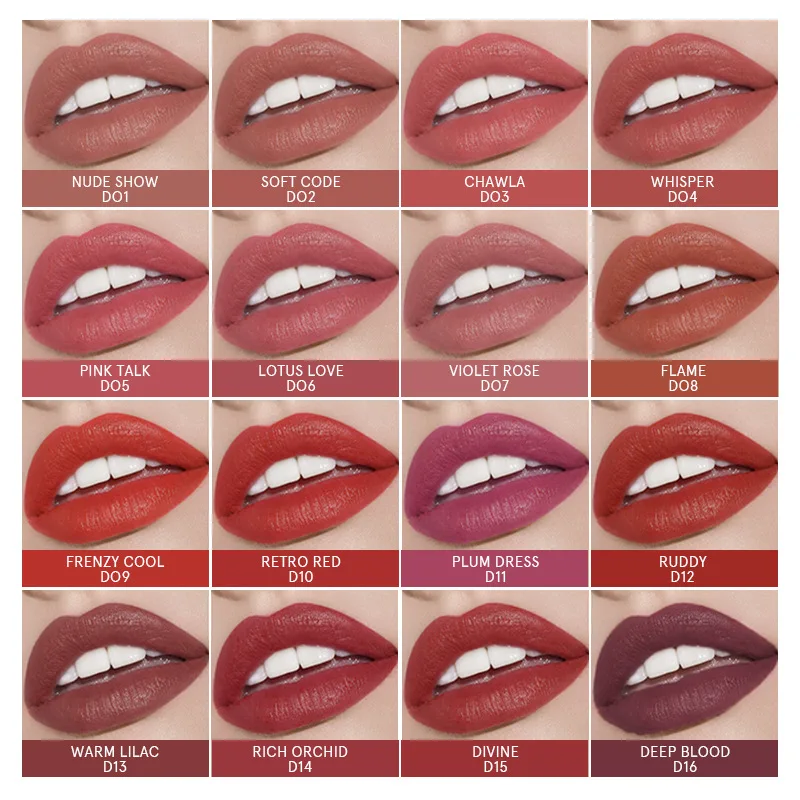 16 Colors Matte Lipstick Waterproof Long Lasting Velvet Lipstick Not Fade Sexy Red Lip Stick Moisture Bright Lip Color Lipstick
16 Colors Matte Lipstick Waterproof Long Lasting Velvet Lipstick Not Fade Sexy Red Lip Stick Moisture Bright Lip Color Lipstick