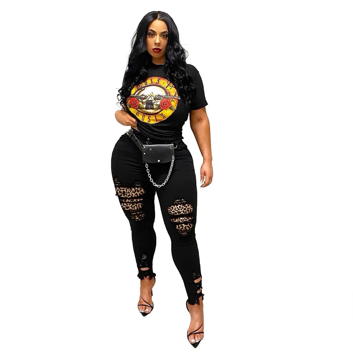 Ripped jeans, slim fit denim pants, tear fit, wide hole, patchwork, leopard print, stretch
Ripped jeans, slim fit denim pants, tear fit, wide hole, patchwork, leopard print, stretch