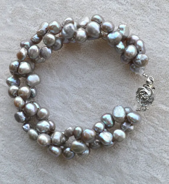 Real Pearl Bracelet 6-7mm Baroque Genuine Freshwater Pearl Jewelry Twist Pearl Bangle Wedding Birthday Girl Fashion Jewelry
Real Pearl Bracelet 6-7mm Baroque Genuine Freshwater Pearl Jewelry Twist Pearl Bangle Wedding Birthday Girl Fashion Jewelry