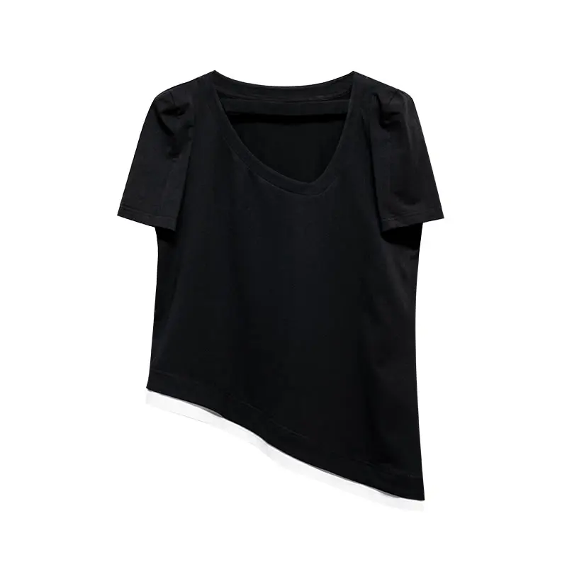XITAO Original Irregular Bevel T Shirt Fashion New Women Pullover Solid Color Small Fresh Casual Style Black White Tee ZY6335 
XITAO Original Irregular Bevel T Shirt Fashion New Women Pullover Solid Color Small Fresh Casual Style Black White Tee ZY6335