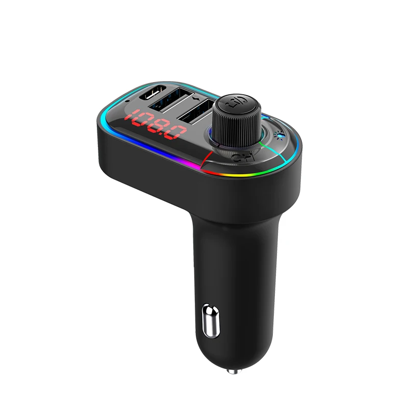 

New Car Bluetooth 5.0 FM Transmitter Auto MP3 Player 5V3.1A/1A+Type-C Dual USB Fast Charger Wireless Handsfree Audio Receiver