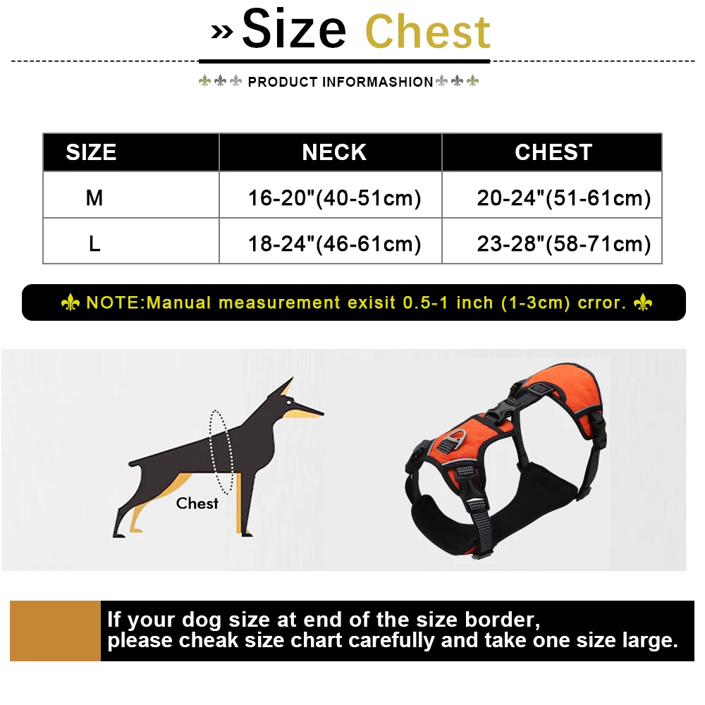 Reflective Nylon Dog Harness For Medium Large Dogs No Pull Large Dog Harness Vest For French Bulldog Pitbull Walking Training
Reflective Nylon Dog Harness For Medium Large Dogs No Pull Large Dog Harness Vest For French Bulldog Pitbull Walking Training