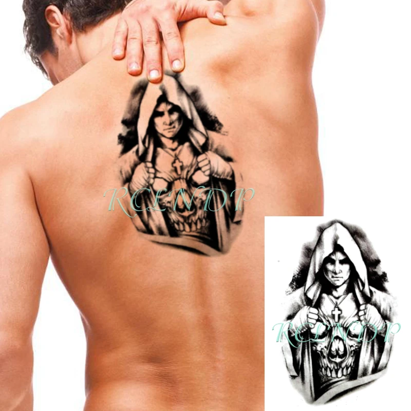 Водостойкая Временная тату-наклейка черно-белая поддельная тату Saint Seiya Demon