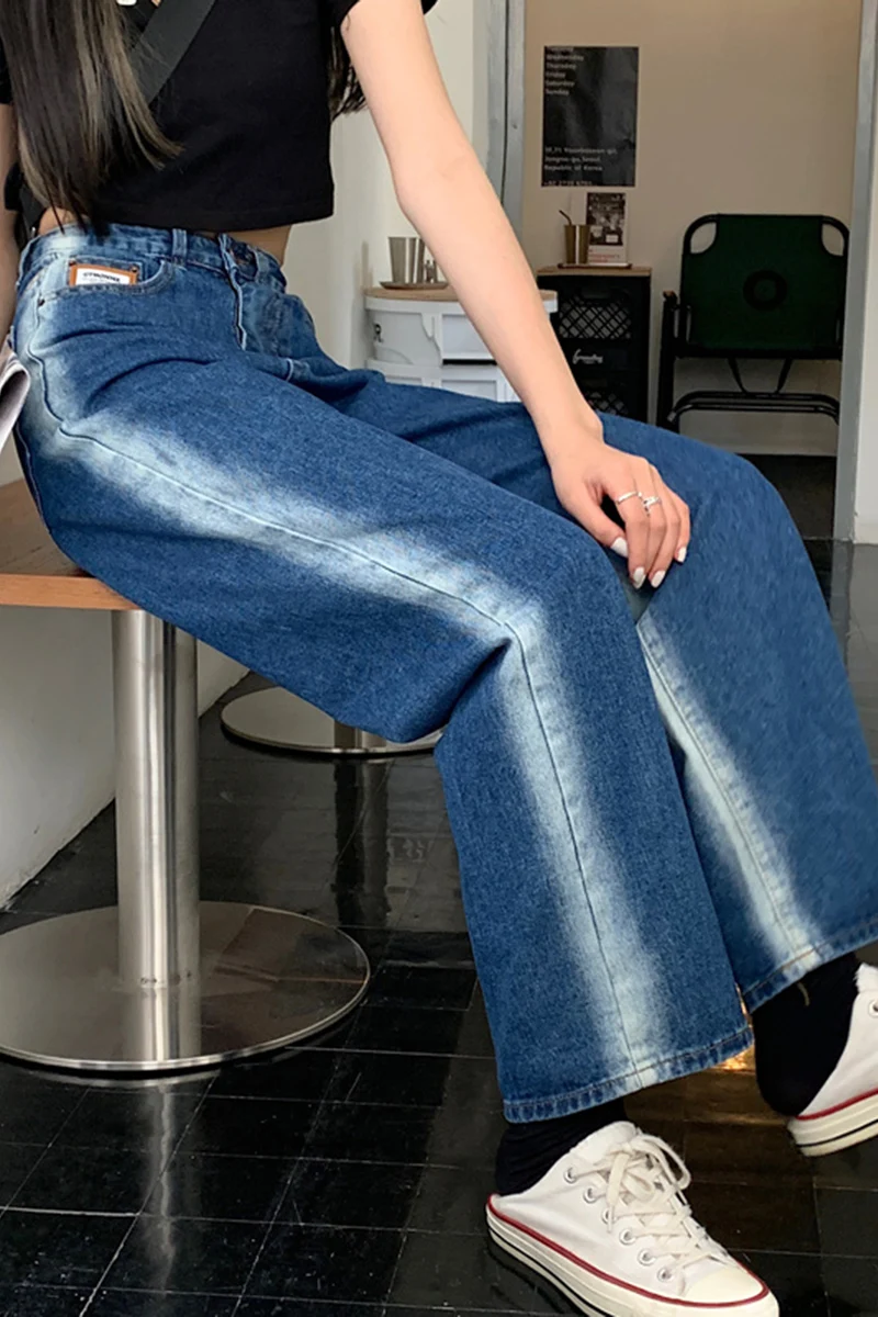 Blue Y2k Jeans Women Washed Gradient Color Contrast Stitching Summer 2021 New Loose and Thin Plus Size High Waist Straight Pants
Blue Y2k Jeans Women Washed Gradient Color Contrast Stitching Summer 2021 New Loose and Thin Plus Size High Waist Straight Pants