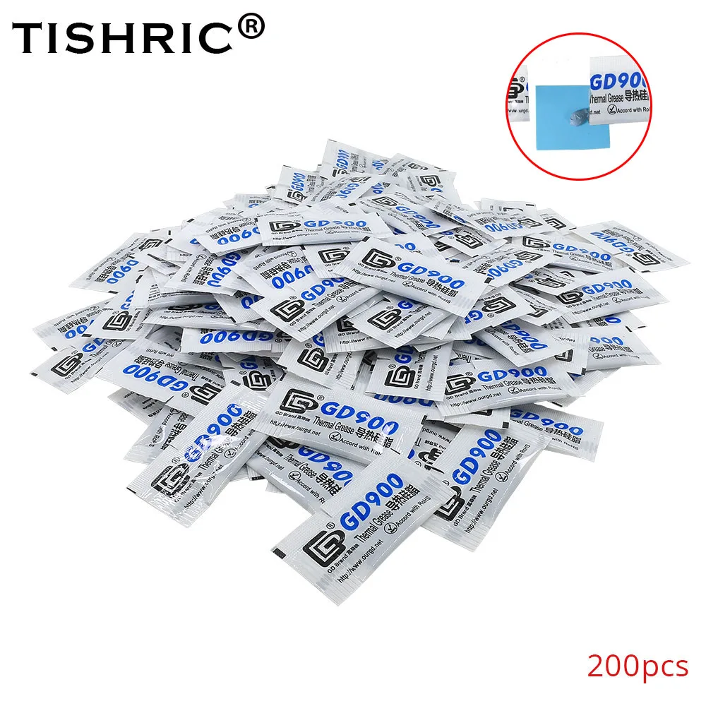 TISHRIC 200Pcs Thermal Paste Thermal CPU Cooler Conductivity Processor Cooling Fan Silicone Plaster Heat Sink For PC VGA LED
TISHRIC 200Pcs Thermal Paste Thermal CPU Cooler Conductivity Processor Cooling Fan Silicone Plaster Heat Sink For PC VGA LED