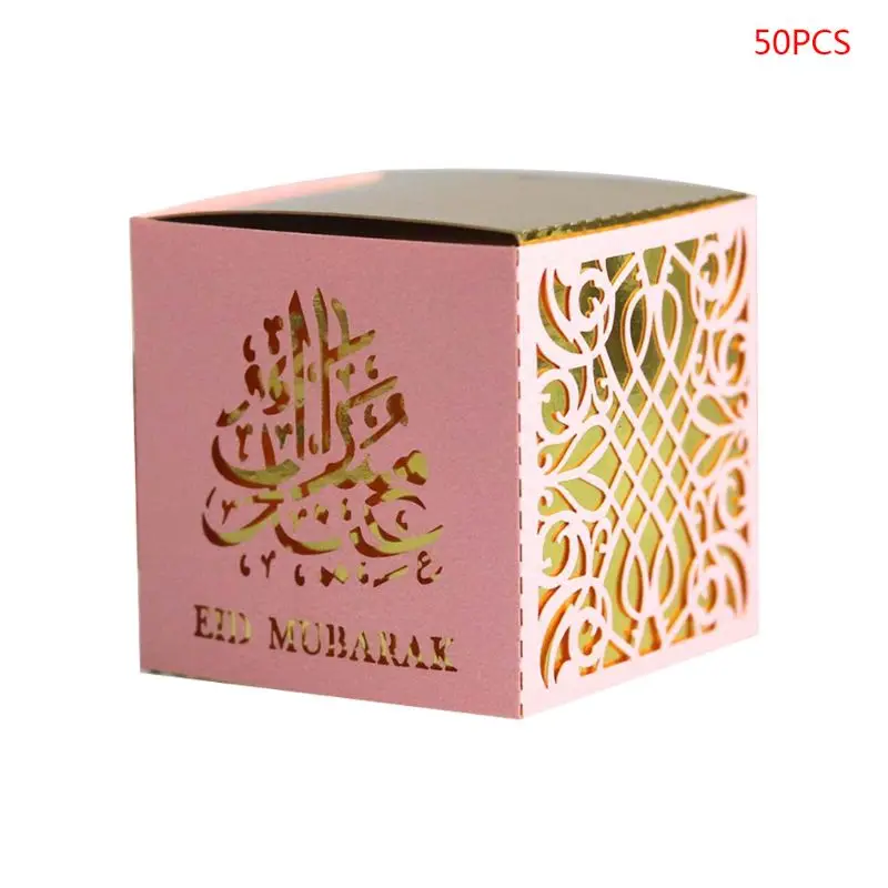 50pcs Paper Hollow Eid Mubarak Candy Storage Box Ramadan Decoration Gift Box 
50pcs Paper Hollow Eid Mubarak Candy Storage Box Ramadan Decoration Gift Box