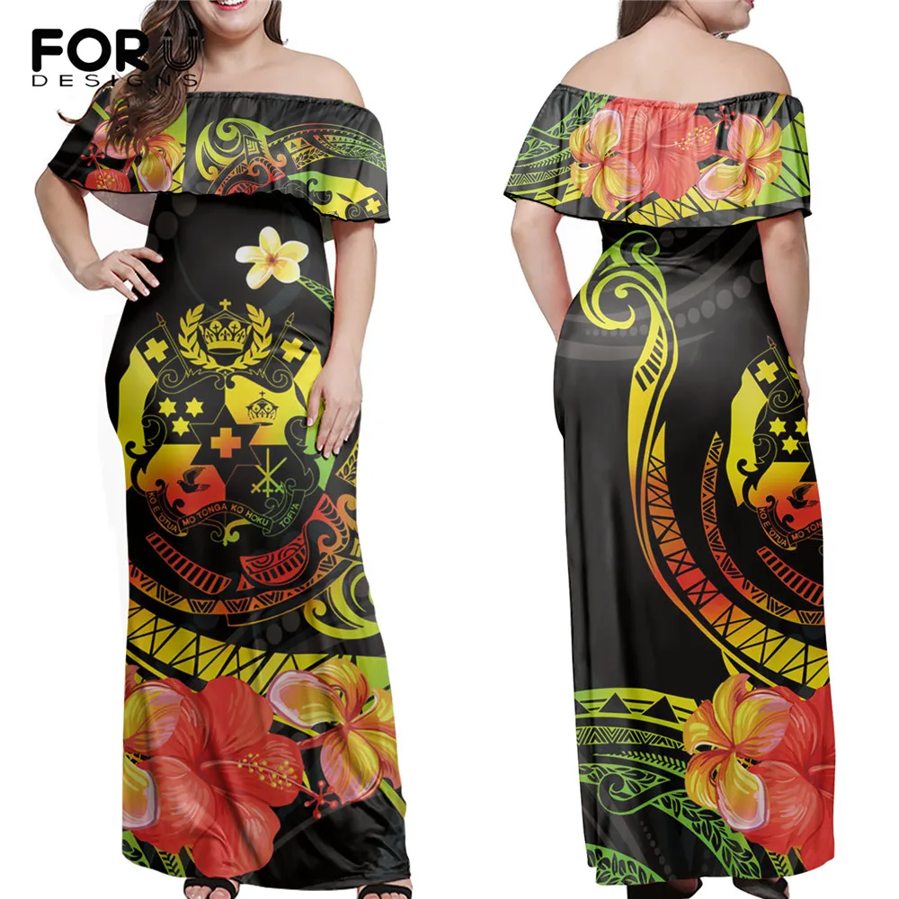 FORUDESIGNS Fashion Off Shoulder Maxi Dresses Women Polynesian Samoa Print Slim Ladies Long Dress Vintage Hibiscus Flower Skirts
FORUDESIGNS Fashion Off Shoulder Maxi Dresses Women Polynesian Samoa Print Slim Ladies Long Dress Vintage Hibiscus Flower Skirts