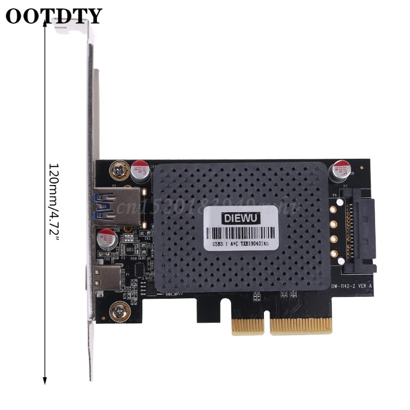 10Gb/s PCI Express PCIe to USB Type A Type C Riser Card Adapter with SATA 15 Pin Power Connector TXB052 
10Gb/s PCI Express PCIe to USB Type A Type C Riser Card Adapter with SATA 15 Pin Power Connector TXB052