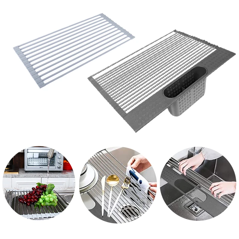 Foldable Dish Drying Rack Stainless Sink Drain Basket Washing Vegetable Fruit Drying Rack Net For Kitchen Bathroom Supplies
Foldable Dish Drying Rack Stainless Sink Drain Basket Washing Vegetable Fruit Drying Rack Net For Kitchen Bathroom Supplies