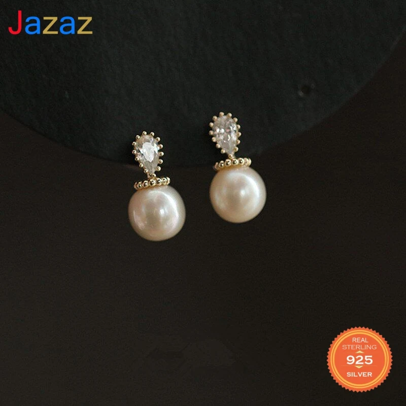 Jazaz 925 Sterling Silver Pearl Earrings For Women Plating 14k Gold Light Luxury Wedding Party Jewelry Mother's Day Gift D001764
Jazaz 925 Sterling Silver Pearl Earrings For Women Plating 14k Gold Light Luxury Wedding Party Jewelry Mother's Day Gift D001764