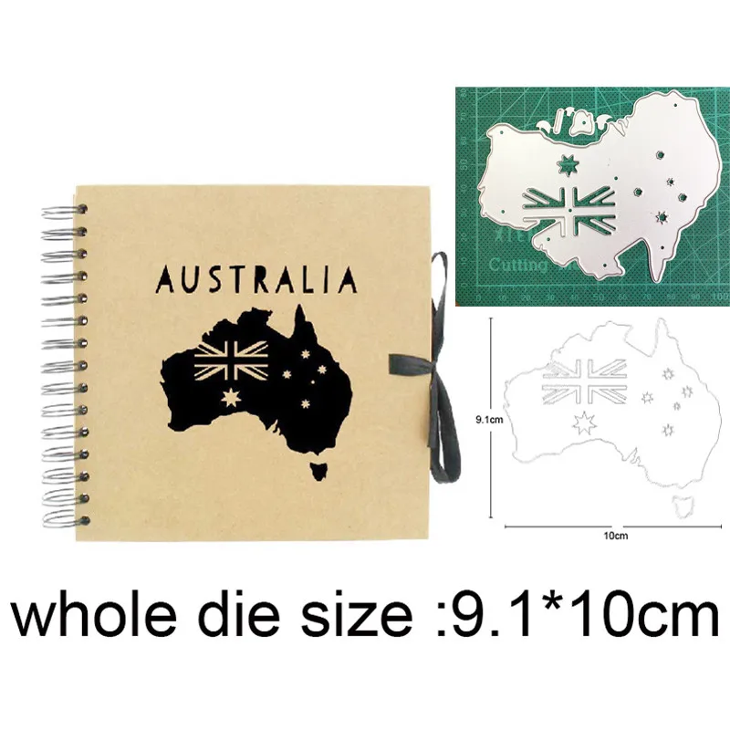 2021 metal cutting dies cut die mold Australia Map Flag decoration Scrapbook paper craft knife mould blade punch stencils dies
2021 metal cutting dies cut die mold Australia Map Flag decoration Scrapbook paper craft knife mould blade punch stencils dies