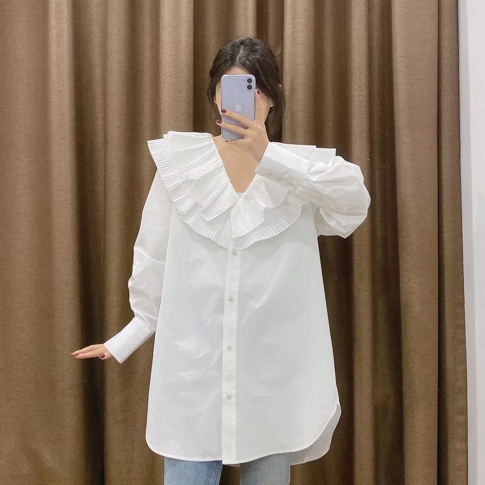 XIKOM Spring Fashion Woman Blouses 2022 Ruffle Women White Shirts Long Sleeves Top Women V Neck Oversize Button Up Shirt Women
XIKOM Spring Fashion Woman Blouses 2022 Ruffle Women White Shirts Long Sleeves Top Women V Neck Oversize Button Up Shirt Women