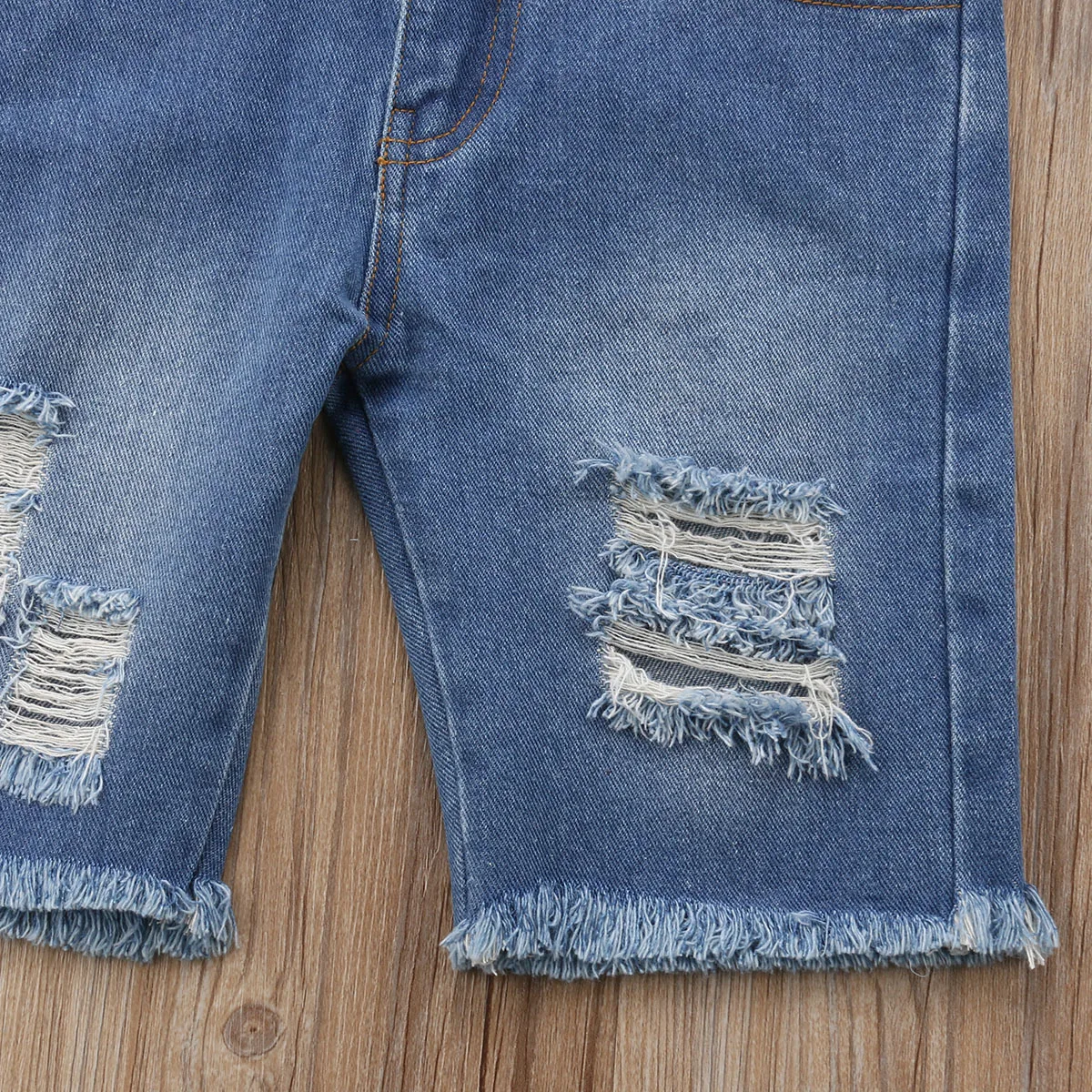 Комбинезон для новорожденных мальчиков модный джинсовый комбинезон с дырками