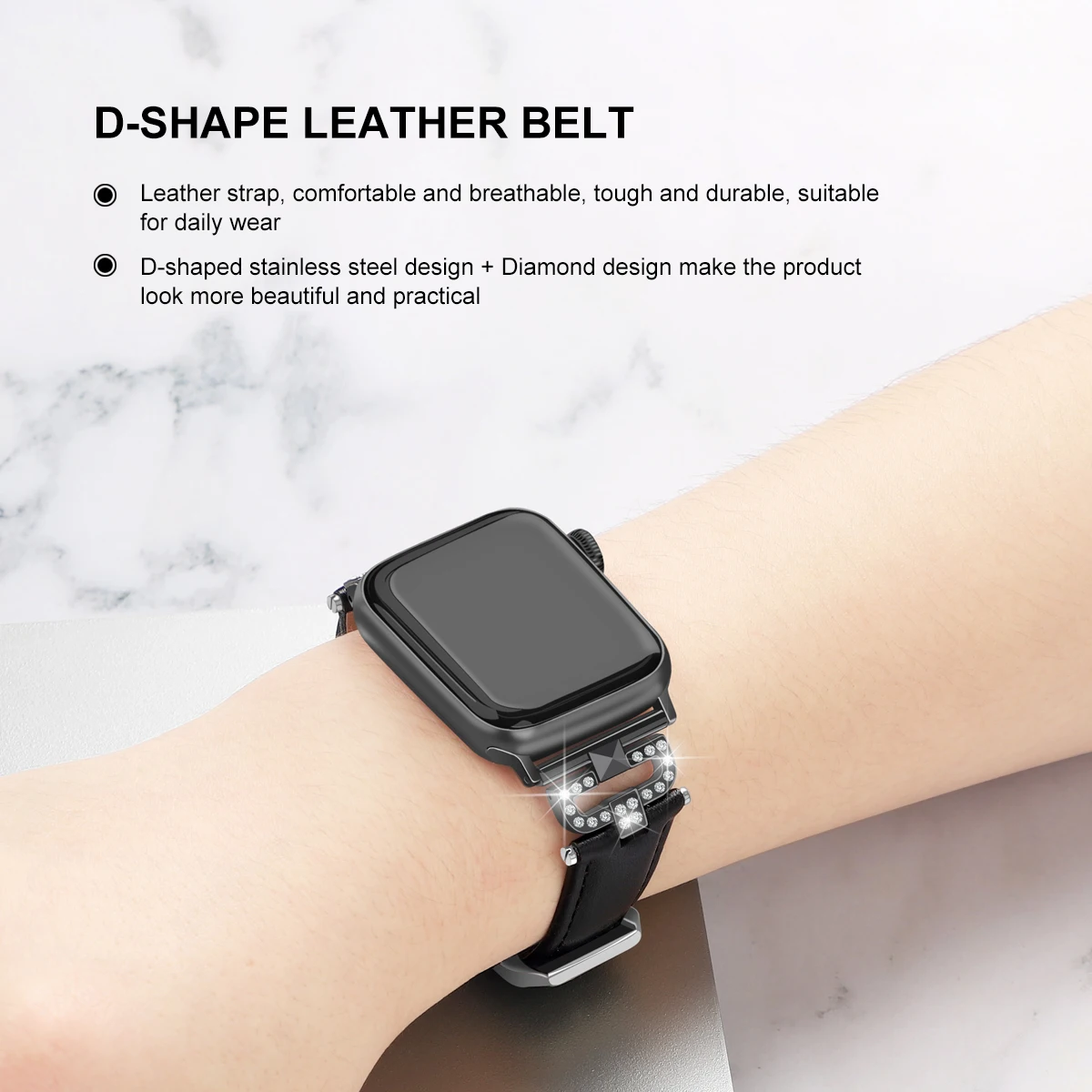 Leather Strap For Apple Watch Band 40mm 44mm 42mm 38mm women Diamond Bracelet Wristband for iwatch series 6 SE 5 4 3 Accessories
Leather Strap For Apple Watch Band 40mm 44mm 42mm 38mm women Diamond Bracelet Wristband for iwatch series 6 SE 5 4 3 Accessories