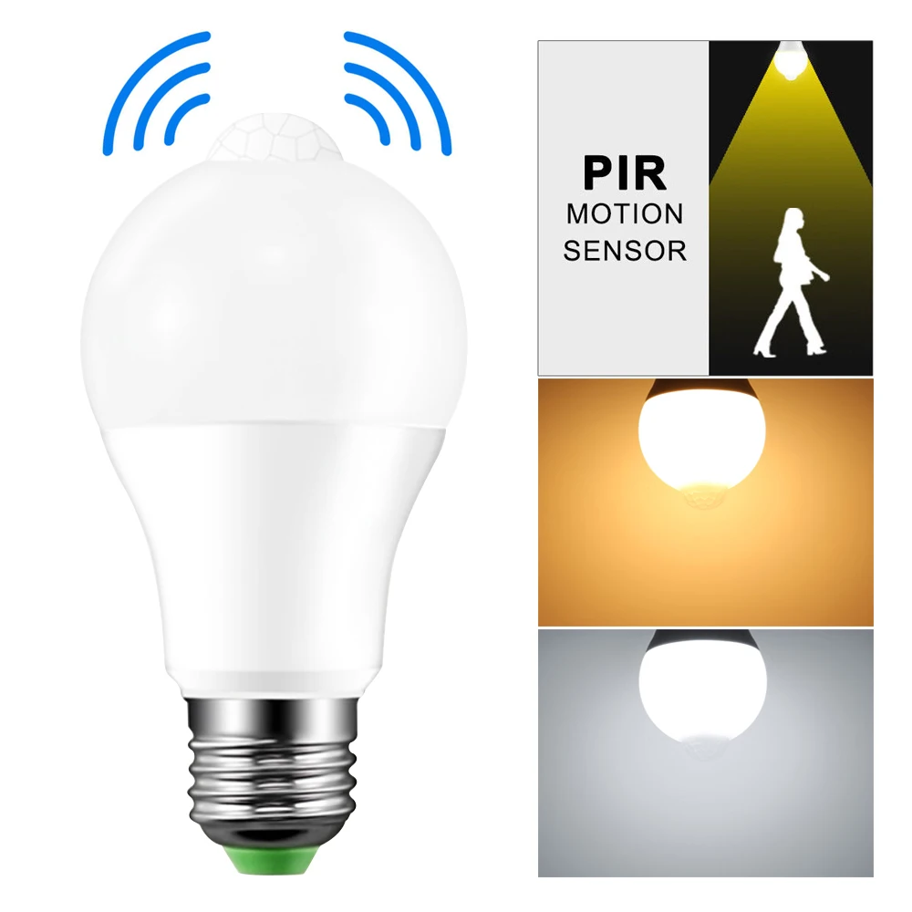 

LED PIR IP42 Sensor Bulb E27 B22 8W 14W AC 85-265V Dusk to Dawn Light Bulb Day Night Light Motion Sensor Lamp for Home Lighting