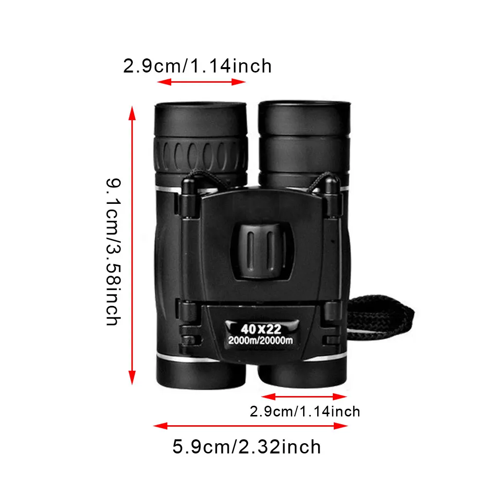 New 40x22 HD Binoculars Telescope 2000M Long Range Folding Mini Telescope FMC Optics For Hunting Sports Outdoor Camping Travel
New 40x22 HD Binoculars Telescope 2000M Long Range Folding Mini Telescope FMC Optics For Hunting Sports Outdoor Camping Travel