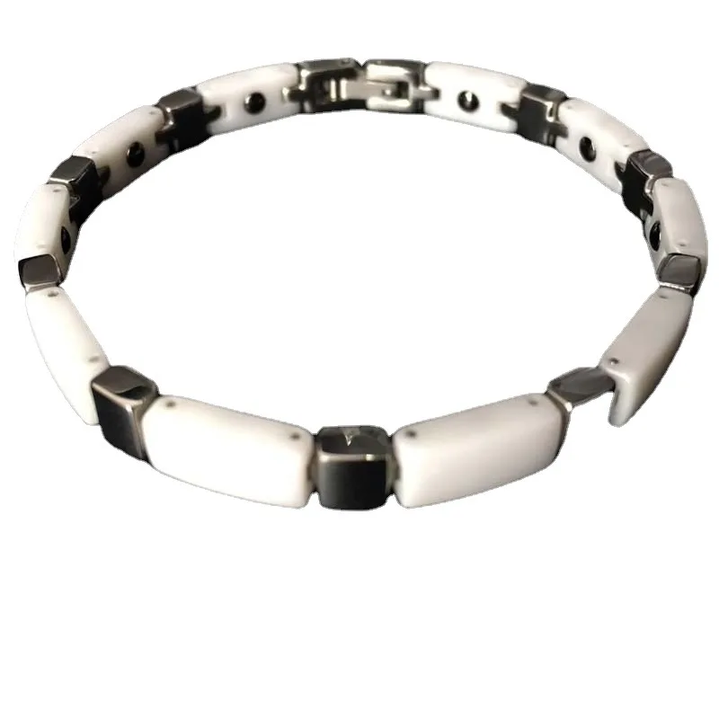 Negative Ion Energy Tungsten Steel White Magnetic Therapy Room Gold Ceramic Bracelet Lovers Bracelet Anti Fatigue Slimming
Negative Ion Energy Tungsten Steel White Magnetic Therapy Room Gold Ceramic Bracelet Lovers Bracelet Anti Fatigue Slimming