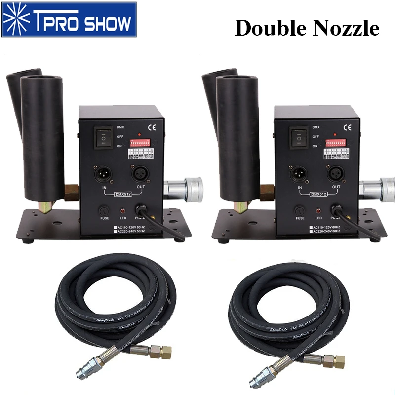 

2units Dmx Cryo Jet Co2 Cannon Double Nozzle Special FX Fog Column Mini Blaster CO2 Machine For Disco Light Show With Gas Hose