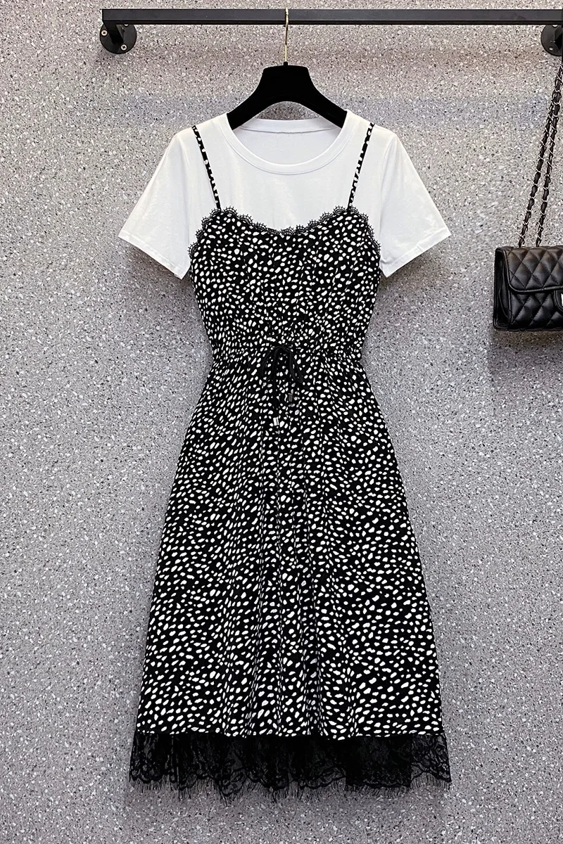 Womens Patchwork Lace Loose Dress Plus Size L-4XL XXL XXXL 3XL XXXXL Blouses Blusas Slim Casual Dresses Clothes For 100KG Woman
Womens Patchwork Lace Loose Dress Plus Size L-4XL XXL XXXL 3XL XXXXL Blouses Blusas Slim Casual Dresses Clothes For 100KG Woman