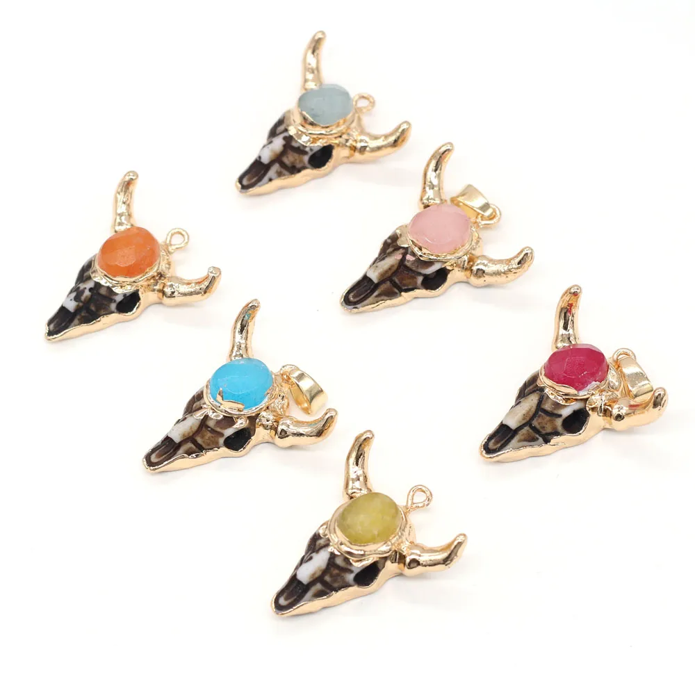 Exquisite Bull Bone Head Pendants Ox Head Shape Natural Stone Accented Pendant Charms for Jewelry Making Necklace Bracelet Gift
Exquisite Bull Bone Head Pendants Ox Head Shape Natural Stone Accented Pendant Charms for Jewelry Making Necklace Bracelet Gift