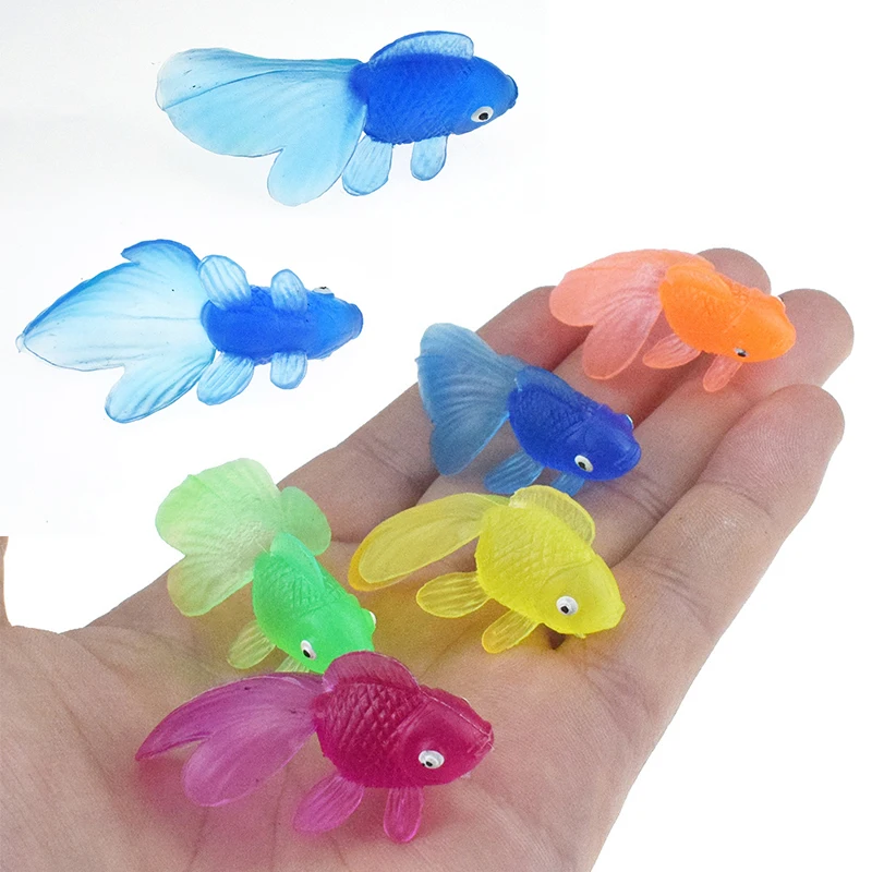 10Pcs PVC 4.5cm Gold Fish Baby Bath Toys Plastic Simulation Small Goldfish Water Toy Fun Kids Swimming Beach Toys Random Color
10Pcs PVC 4.5cm Gold Fish Baby Bath Toys Plastic Simulation Small Goldfish Water Toy Fun Kids Swimming Beach Toys Random Color