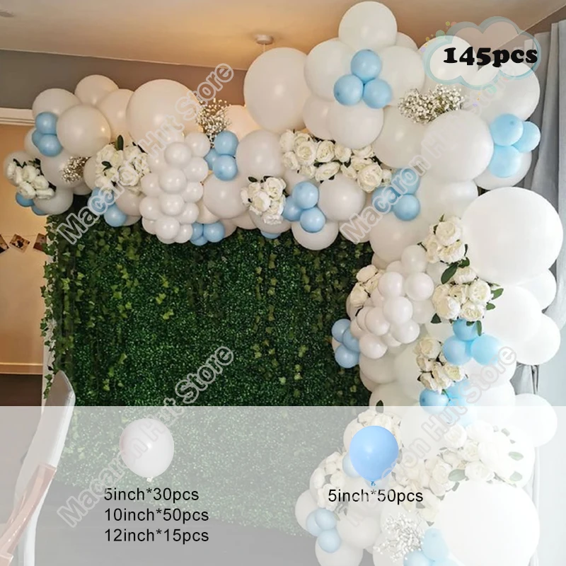 145pcs Macaron Blue Balloon Arch Garland Kit Latex White Balloon Wedding Bridal Birthday Party White Decoration Baby Shower DIY
145pcs Macaron Blue Balloon Arch Garland Kit Latex White Balloon Wedding Bridal Birthday Party White Decoration Baby Shower DIY