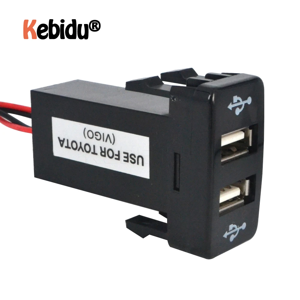 Автомобильное зарядное устройство Mini 12 В ~ 24 до 5 В/2 1 а с двумя USB-портами USB 2 0