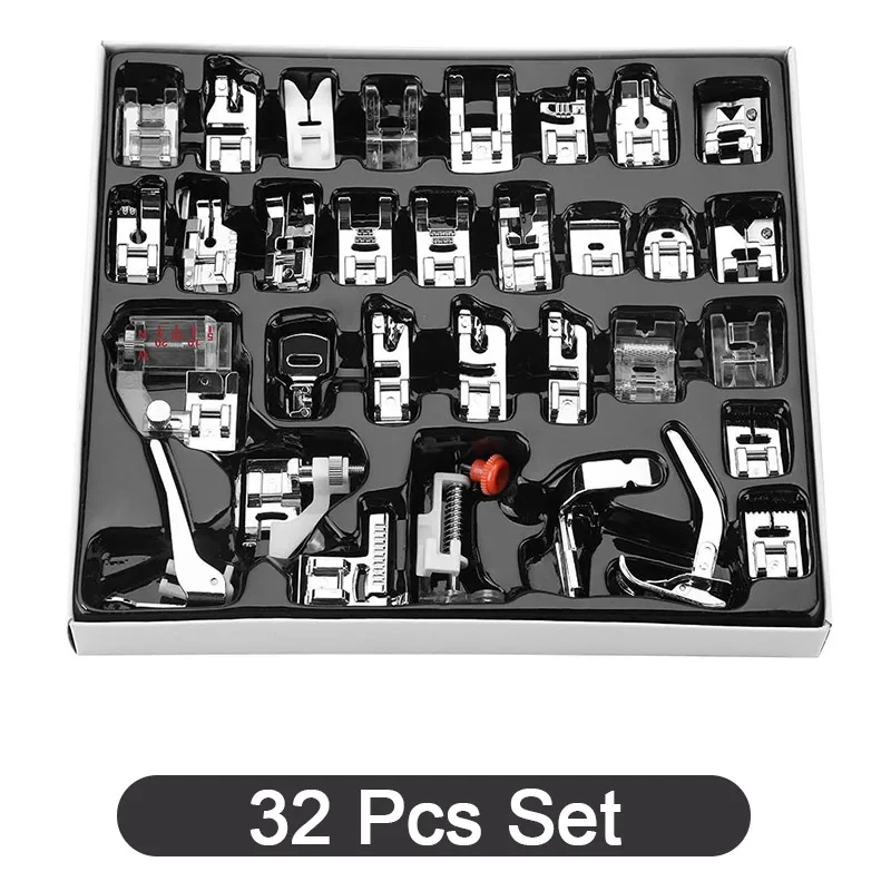 

32 Pcs/Set Sewing Machines Presser Feet for Brother Singer Janome Sewing Accessories Cording Braiding Grooves Pintuck Foot Kit