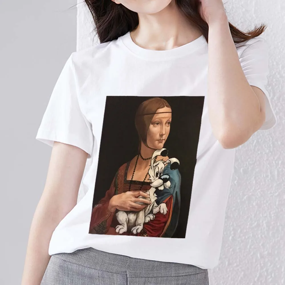 T-shirt Women Clothing Retro Casual Basic Top Funny Art Pattern Printing Series O-neck Commuter Slim White Tshirt Short Sleeves 
T-shirt Women Clothing Retro Casual Basic Top Funny Art Pattern Printing Series O-neck Commuter Slim White Tshirt Short Sleeves