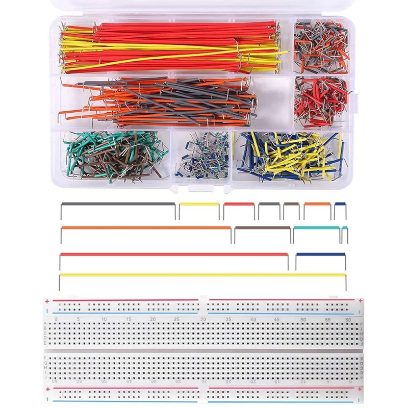 840 Pieces Breadboard Jumper Wire Kit, with 830 MB-102 Tie Points Solderless Breadboard for Arduino, Raspberry Pi
840 Pieces Breadboard Jumper Wire Kit, with 830 MB-102 Tie Points Solderless Breadboard for Arduino, Raspberry Pi