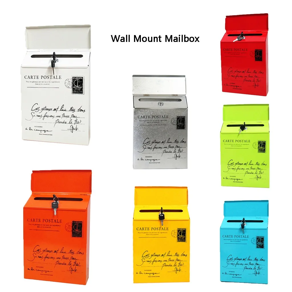 Vintage Wall Mount Mailbox Mail Retro Postal Letter Newspaper Box Waterproof Mailboxes Garden Decoration versieringen voor feest | Дом и сад
