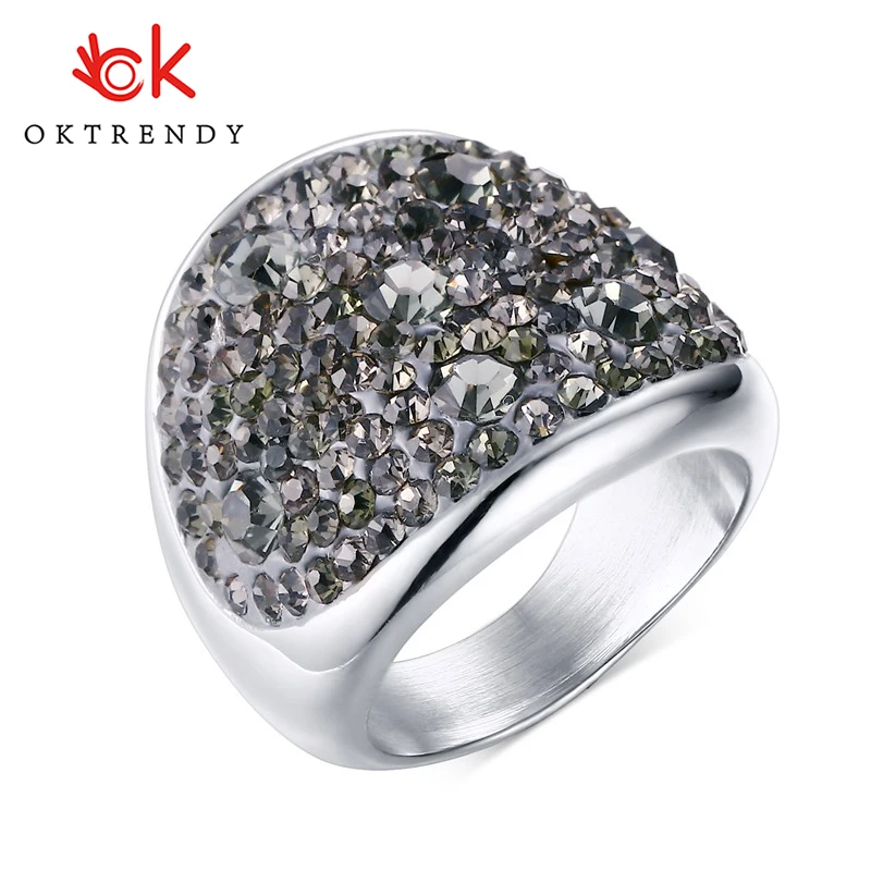 OKtrendy Wholesale 7 Color Big Crystal Rings for Women Austria Black Crystal Ring Stainless Steel Bijoux Femme
OKtrendy Wholesale 7 Color Big Crystal Rings for Women Austria Black Crystal Ring Stainless Steel Bijoux Femme