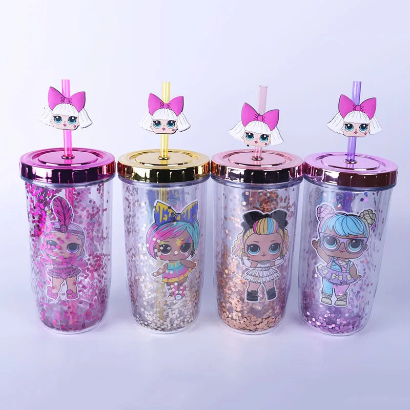 300-400ml Lol Surprise Dolls Anime Figures Cup Sequins Solid Color Double Plastic Water Cup Cartoon Pattern Kettle Girls Gifts
300-400ml Lol Surprise Dolls Anime Figures Cup Sequins Solid Color Double Plastic Water Cup Cartoon Pattern Kettle Girls Gifts