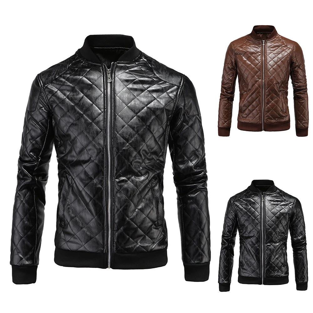 Warm Stand Up Collar Jacket Winter Autumn PU Leather Biker Thicken Slim Coat Casual Jackets Mens Slim Fit Tops 
Warm Stand Up Collar Jacket Winter Autumn PU Leather Biker Thicken Slim Coat Casual Jackets Mens Slim Fit Tops