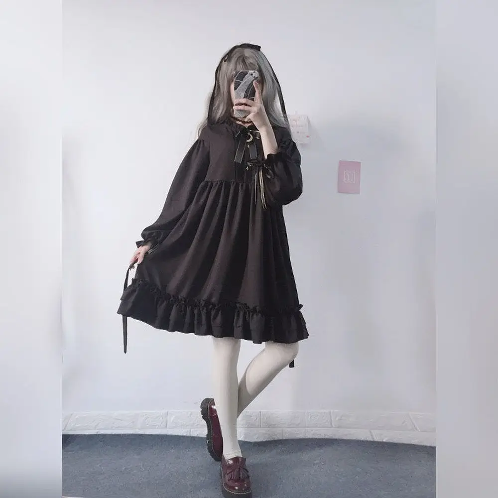 Kawaii Lolita Dress Soft Sister Wind Retro Dark Cute Bow Moon Black Vintage Lolita Skirt Ruffled Japanese Cute Clothes
Kawaii Lolita Dress Soft Sister Wind Retro Dark Cute Bow Moon Black Vintage Lolita Skirt Ruffled Japanese Cute Clothes