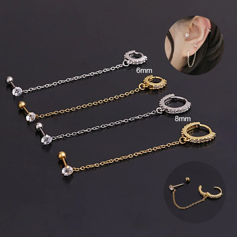 Gold Ear Helix Cartilage Round Chain Stud Earring Ring Conch Tragus Labret Hoop Septum Huggie Earrings Piercing Set Body Jewelry
Gold Ear Helix Cartilage Round Chain Stud Earring Ring Conch Tragus Labret Hoop Septum Huggie Earrings Piercing Set Body Jewelry