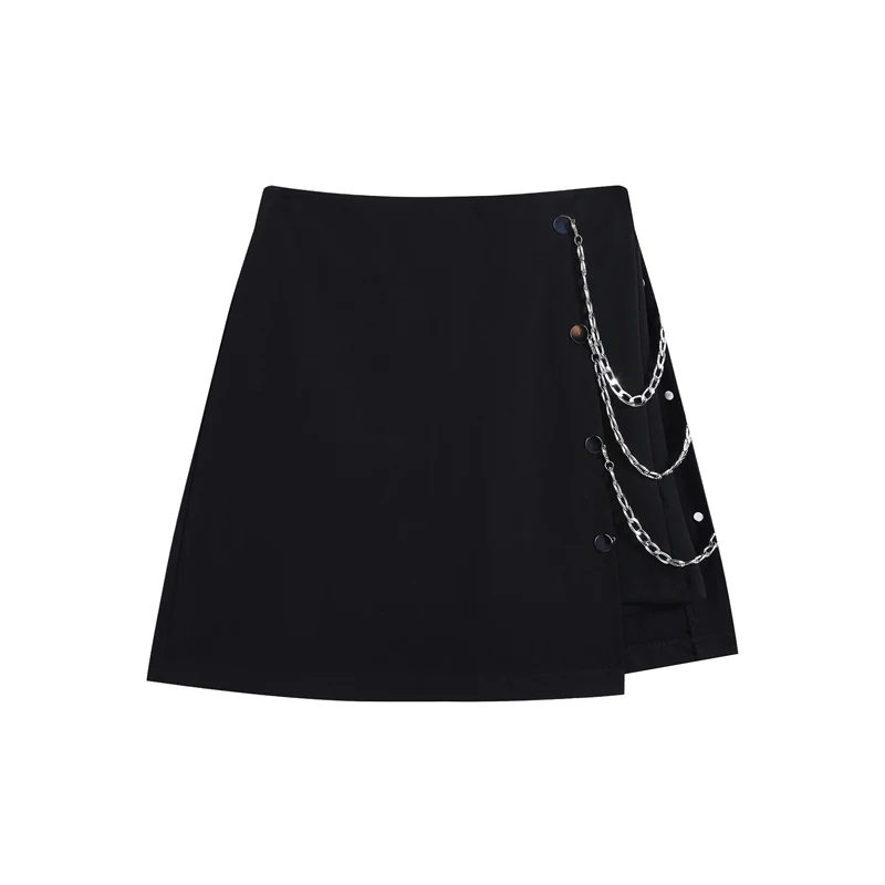 2022 Women's High Waist A Line Short Skirts Summer Gothic Vintage Chain Black Skirt England Vintage Irregular Mini Skirt Female
2022 Women's High Waist A Line Short Skirts Summer Gothic Vintage Chain Black Skirt England Vintage Irregular Mini Skirt Female