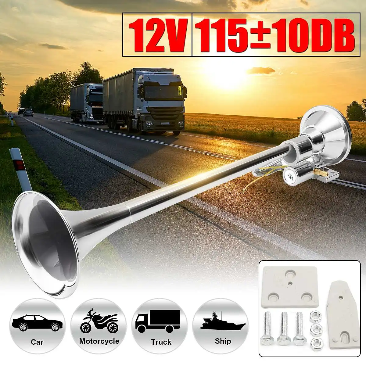 Universal 12V Single Long Tube Horn Train Car Truck Boat RV Trumpet 115±10db 640mm LD-101 For Car Trucks Boats
Universal 12V Single Long Tube Horn Train Car Truck Boat RV Trumpet 115±10db 640mm LD-101 For Car Trucks Boats