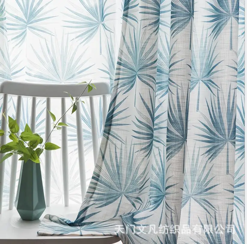 Blue Big Leaves American Country Pastoral Style Northern European Cotton and Linen Printed Curtains for Living Room Bedroom
Blue Big Leaves American Country Pastoral Style Northern European Cotton and Linen Printed Curtains for Living Room Bedroom
