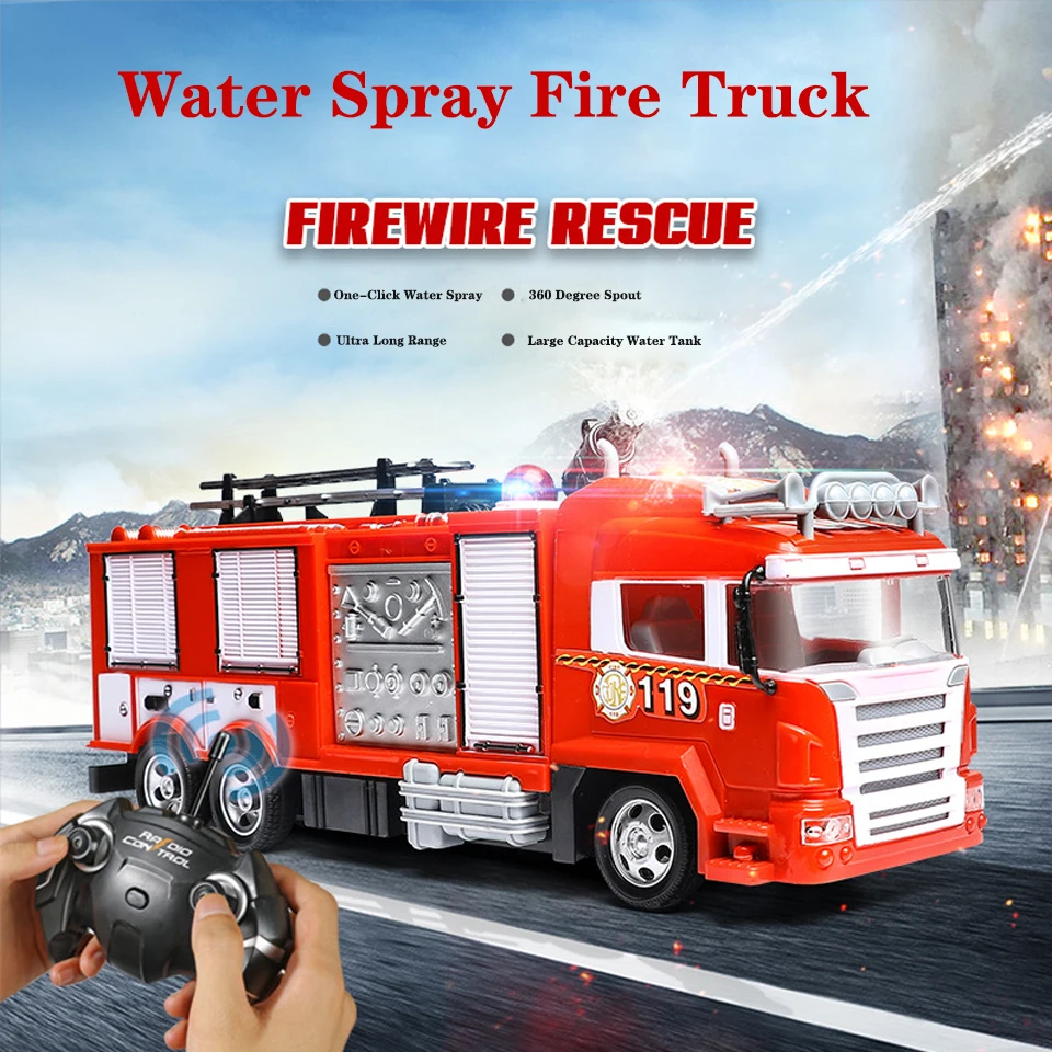 Kids Fire Truck Electric Remote Control Fire Truck, One-Button Water Spray Remote Control Car, Children's Remote Control Toy
Kids Fire Truck Electric Remote Control Fire Truck, One-Button Water Spray Remote Control Car, Children's Remote Control Toy