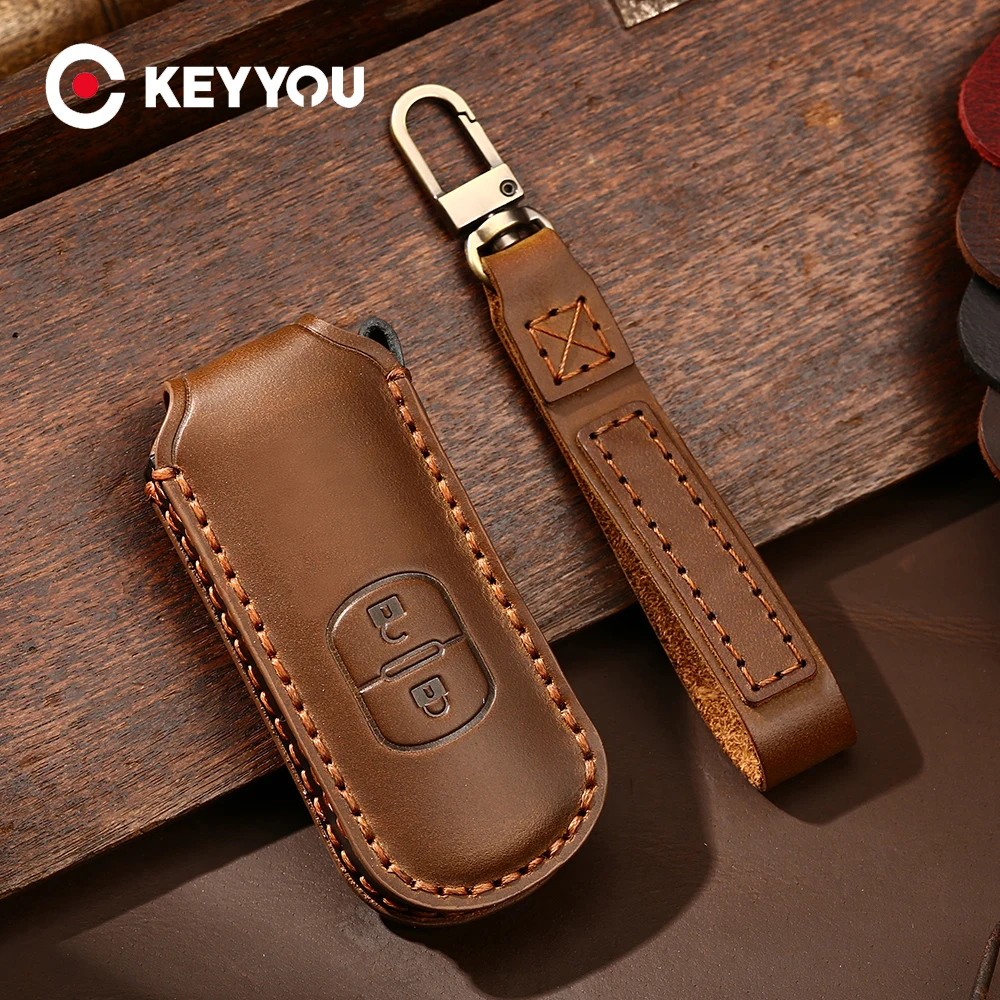 KEYYOU Car Key Case 2 Buttons For Mazda CX5 2 5 6 CX7 M2 M3 M5 M6 GT Genuine Leather For Mazda CX9 Remote Key Cover Protector
KEYYOU Car Key Case 2 Buttons For Mazda CX5 2 5 6 CX7 M2 M3 M5 M6 GT Genuine Leather For Mazda CX9 Remote Key Cover Protector