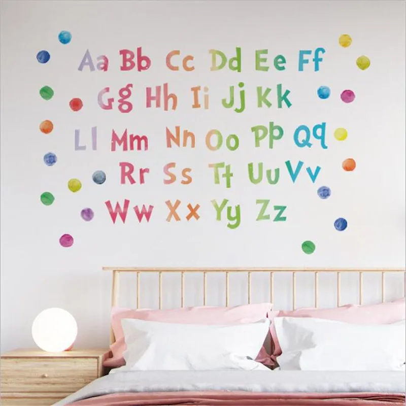 1Pcs Wave Dot Upper And Lower Case English Alphabet Wall Stickers For Kindergarten Children's Room Self-Adhesive Wallpaper 
1Pcs Wave Dot Upper And Lower Case English Alphabet Wall Stickers For Kindergarten Children's Room Self-Adhesive Wallpaper