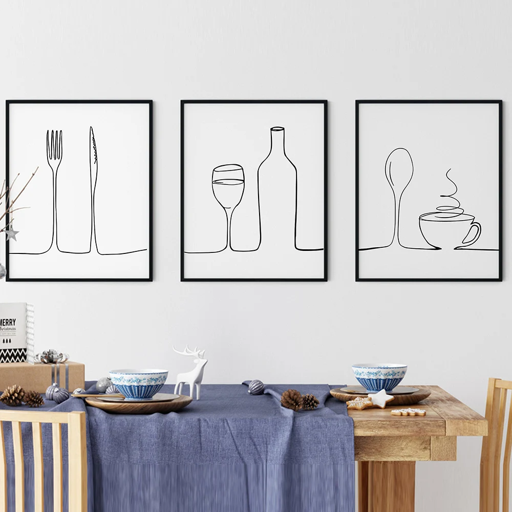 Coffee Red Wine Knife And Fork Line Nordic Style Print Wall Art Canvas Painting For Kitchen Poster Aesthetic Room Decor Picture
Coffee Red Wine Knife And Fork Line Nordic Style Print Wall Art Canvas Painting For Kitchen Poster Aesthetic Room Decor Picture