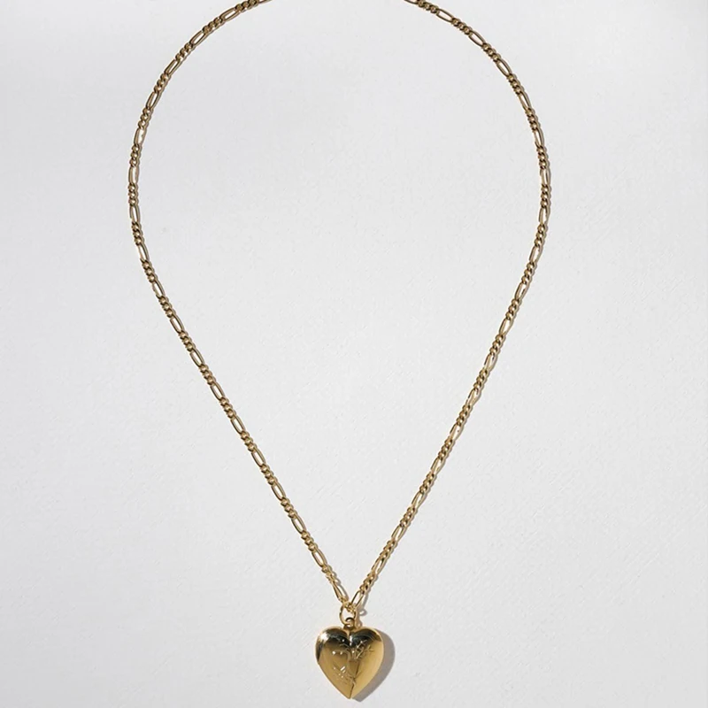 Ожерелье Peri'sBox любовный сердечный медальон толстая цепь золотые ожерелья для