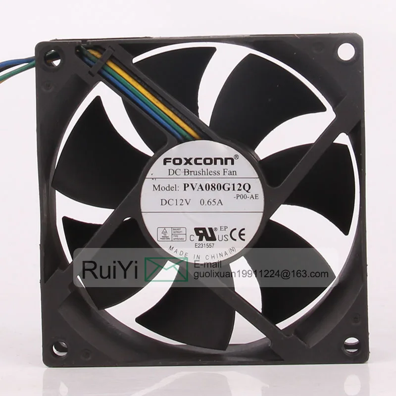 New Foxconn 8CM 8025 80x80x25MM 12V 0.65A4 Pin PWM High Air Volume Fans PVA080G12Q Gabinete Pasta Trmica PC Case Cooling Fan
New Foxconn 8CM 8025 80x80x25MM 12V 0.65A4 Pin PWM High Air Volume Fans PVA080G12Q Gabinete Pasta Trmica PC Case Cooling Fan