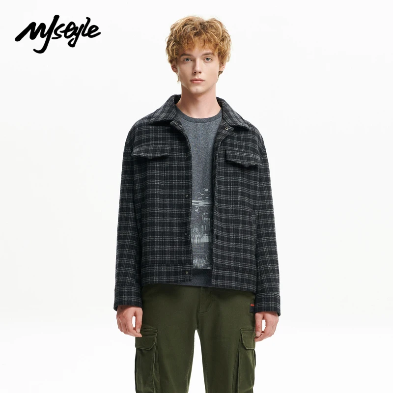Mjstyle Winter Men's Casual Warm Long Sleeve Shirt Collar Plaid Black Woolen Jacket Short Coat 820660016
Mjstyle Winter Men's Casual Warm Long Sleeve Shirt Collar Plaid Black Woolen Jacket Short Coat 820660016
