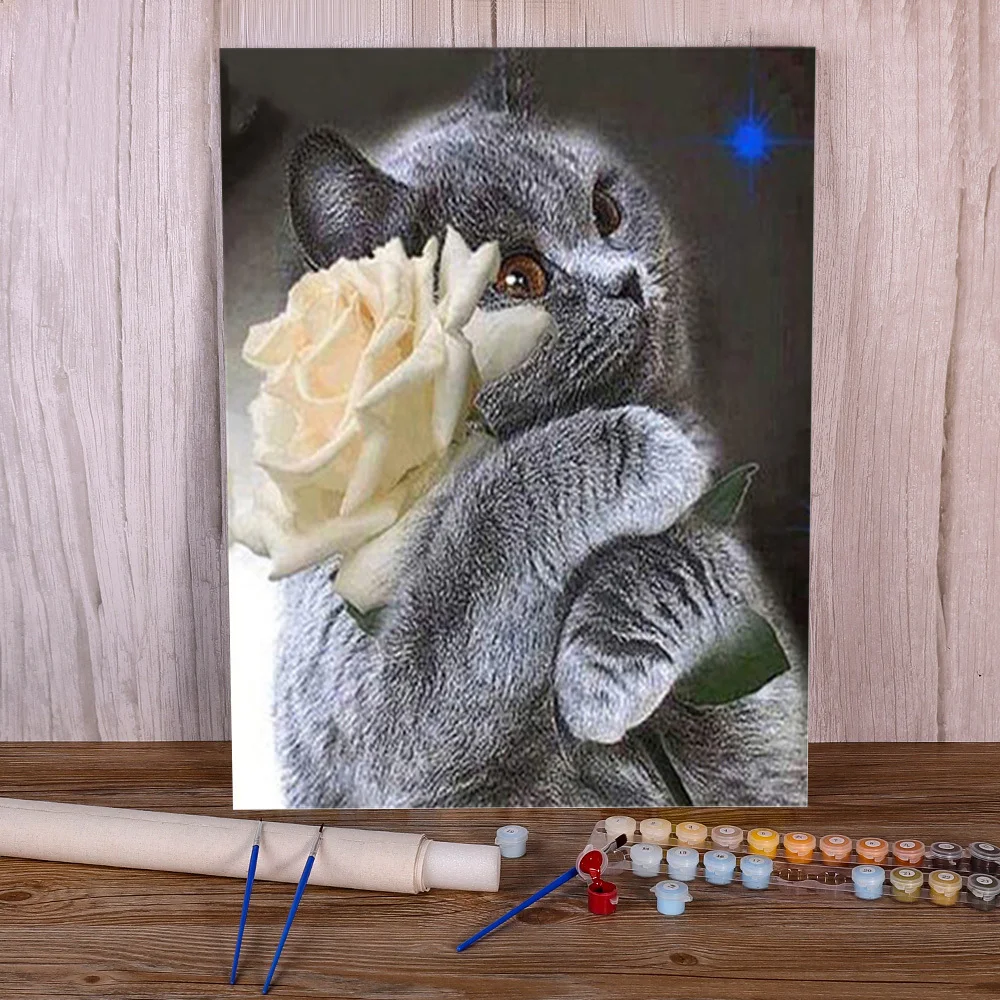 Набор для раскраски по номерам животных и кошек, масляные краски 50*70, Картина на холсте, декоративная фотография для взрослых 
Набор для раскраски по номерам животных и кошек, масляные краски 50*70, Картина на холсте, декоративная фотография для взрослых