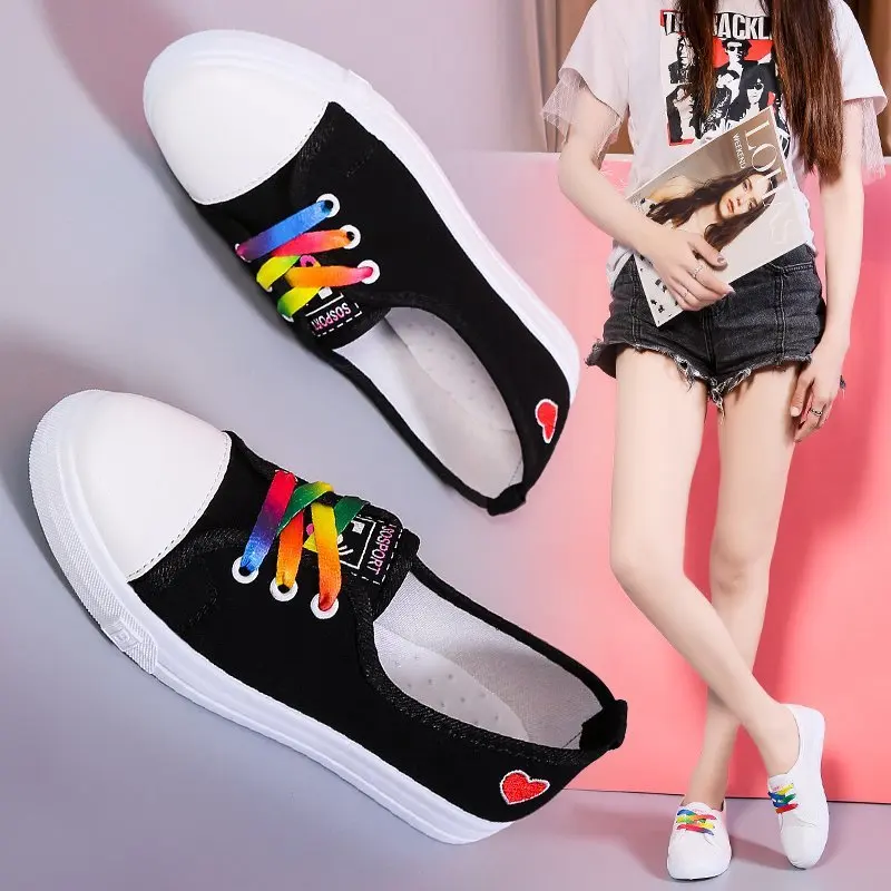 Women's Light Canvas Shoes Spring Autumn Korean Fashion Cute Shallow Mouth Flat Shoes Women's Breathable Running Sneakers
Women's Light Canvas Shoes Spring Autumn Korean Fashion Cute Shallow Mouth Flat Shoes Women's Breathable Running Sneakers