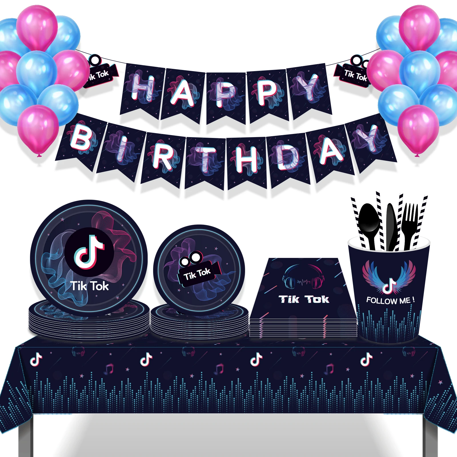 Hot Happy Birthday Party Festive Disposable Tableware Sets Paper Plate Towel Cup Disco Music Club Night Party Supplies Favors
Hot Happy Birthday Party Festive Disposable Tableware Sets Paper Plate Towel Cup Disco Music Club Night Party Supplies Favors