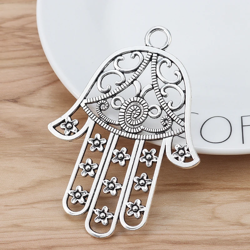 2 Pieces Large Hamsa Hand Charms Pendants for Necklace Jewelry Making Findings 85x62mm
2 Pieces Large Hamsa Hand Charms Pendants for Necklace Jewelry Making Findings 85x62mm